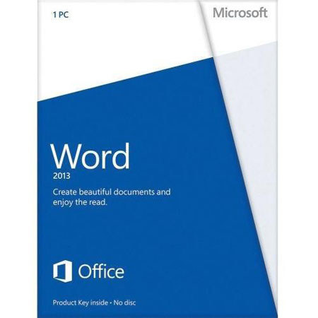 Microsoft Word 2013 Software, Medialess, English - Windows 32/64-bit