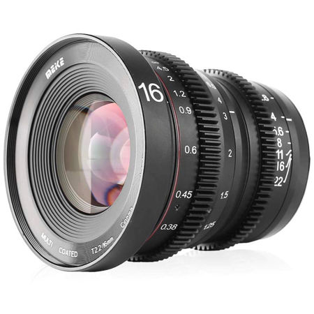 新品同様 16mm Meike T2.2 20640001 Thirds Four Micro for Lens Cine レンズ(単焦点)