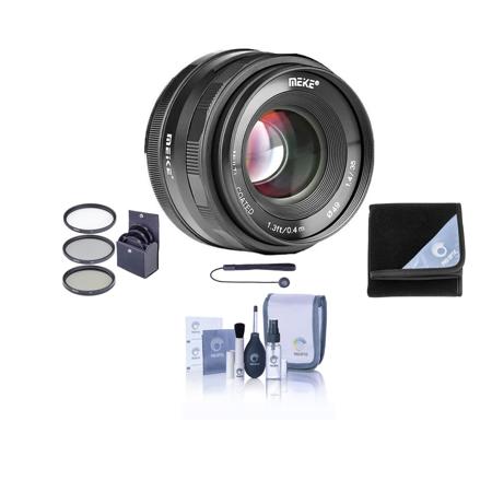 Meike 35mm f/1.4 Lens for Sony E, Black with Free Accessories Kit