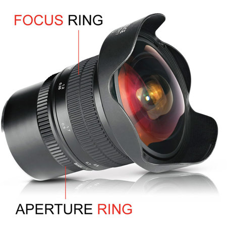 Meike 8mm f/3.5 Fisheye Lens for Canon EF-M, Black 19840001