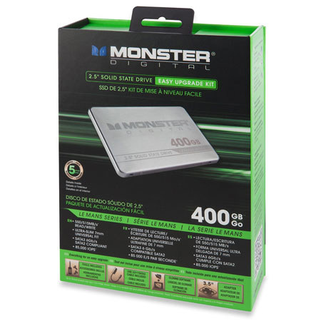 Monster Digital LeMans 400GB 2.5" SATA 6GB/s Solid State Drive with Upgrade Kit