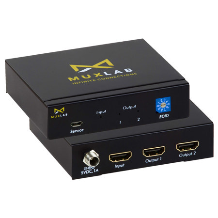 Muxlab 1x2 4K Ultra HD HDMI 2.0 Splitter