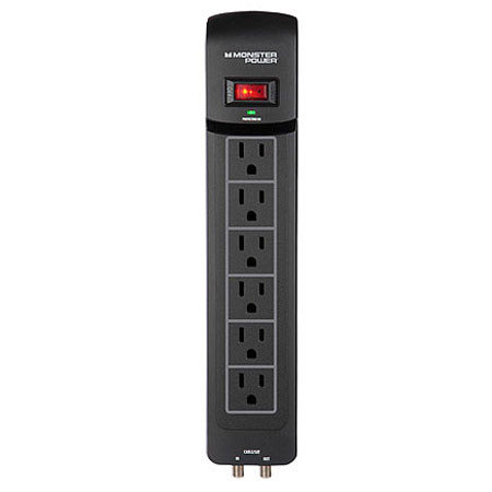 ster Cable Core Power 600 AV 6 Outlet Surge Protector with AV Protection