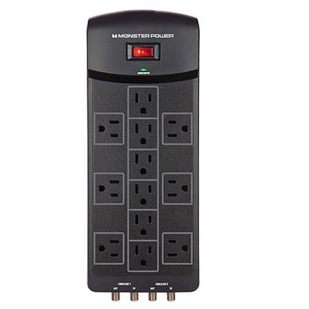able Core Power 1200 AV 12 Outlet Surge Protector with AV Protection                       The Monst