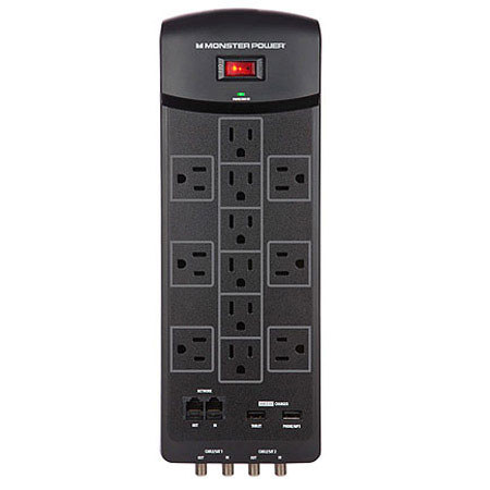Monster Cable Core Power 1200 USB 12 Outlet Surge Protector + AV Protection