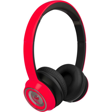 Monster Cable NTune On-Ear Headphones with Mic, Cherry Red