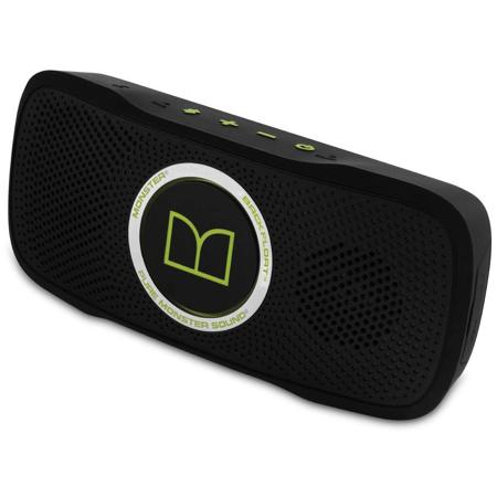 Monster Cable SuperStar BackFloat HD Bluetooth Speaker, Black and Neon Green