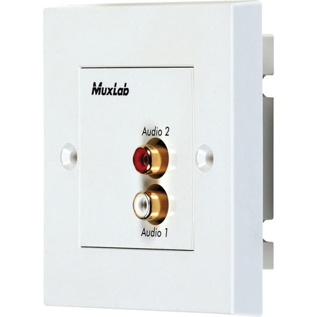 Muxlab Stereo Hi-Fi Wall Balun with RCA Female Sockets, United Kingdom