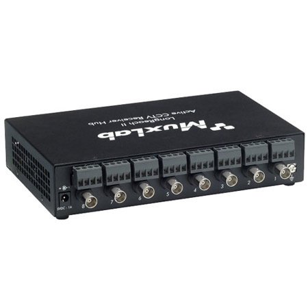 Muxlab LongReach II Active CCTV Receiver Hub, 8 Ports
