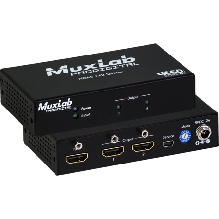 Muxlab 1x2 4K UHD HDMI Splitter