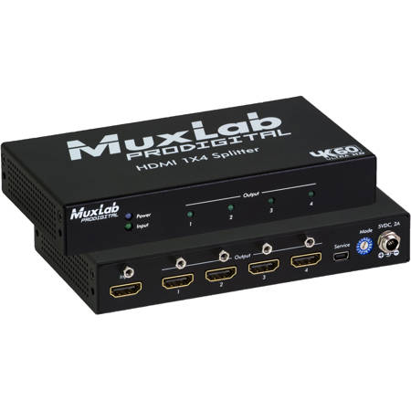 Muxlab 4K/60 HDMI 1x4 Splitter
