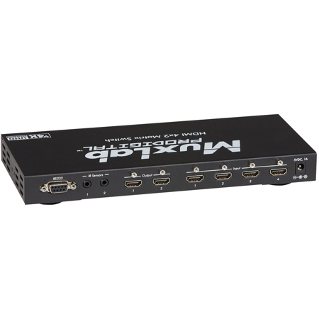 Muxlab UHD-4K 4x2 HDMI Matrix Switch