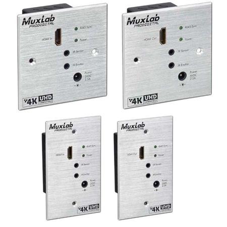 Muxlab HDMI UHD-4K Wall-Plate Extender Kit with HDBT Lite, United Kingdom