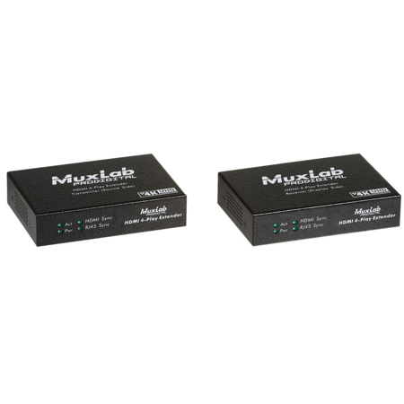 Muxlab 4K UHD HDMI HDBaseT 4-Play Extender Kit