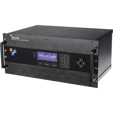 Muxlab Multimedia 16x16 Matrix Switch Chassis, United Kingdom and Europe
