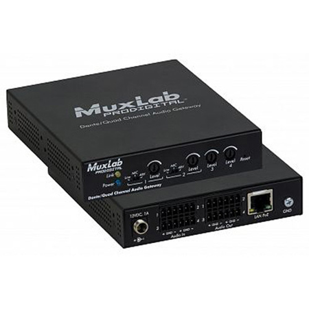 Muxlab Dante/Quad Channel Audio PoE Gateway
