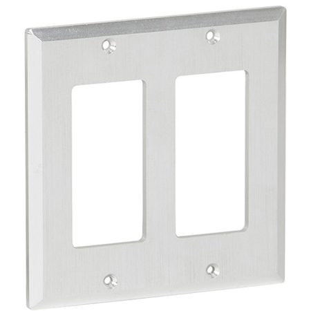 Muxlab Brushed Aluminum Decora 2-Gang Front Plate