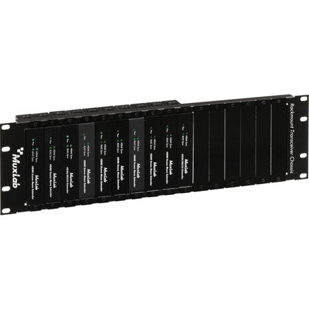 Muxlab 16-Port Rackmount Transceiver Chassis