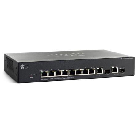 Muxlab Cisco SG300-10P 10-Port Gigabit PoE Managed Switch for Video Over IP Solution, Preconfigured