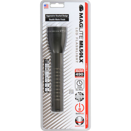 MagLite ML50LX 2-Cell C LED Flashlight, Stealth Matte, Blister, Foliage Green