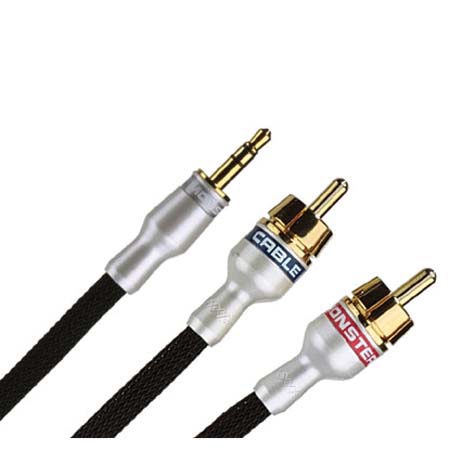 Monster 7' iCable, 1/8" Str Mini Plug to Two RCA Plugs