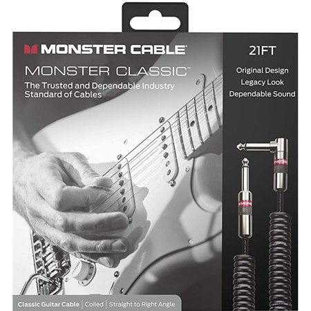 Monster Cable 21' Prolink Monster Classic Pro Cable, Right Angle-Straight, Black