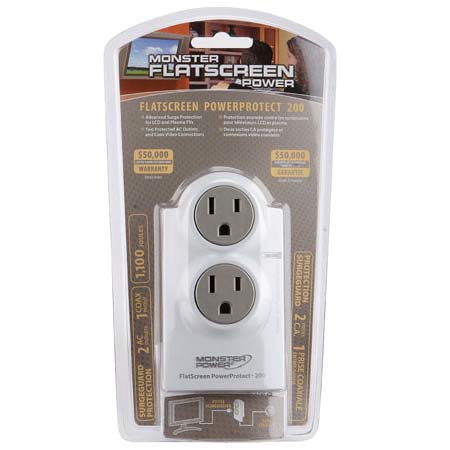 Monster Cable FlatScreen PowerProtect 200 Surge, White