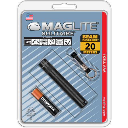 Maglite 1-Cell AAA Solitaire Flashlight, Black