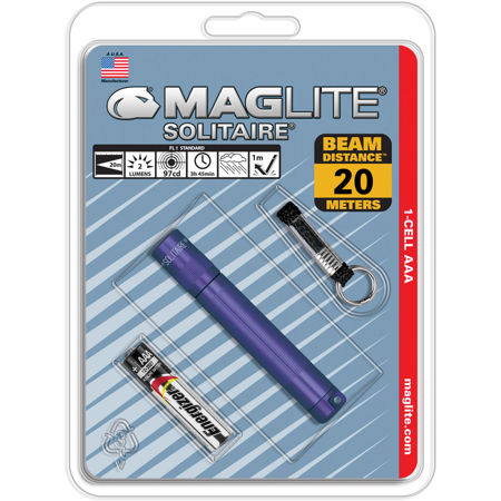 MagLite Solitaire 1-Cell AAA Incandescent Flashlight, 2 Lumens, Purple