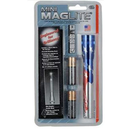 Maglite Mini 2-Cell AA Flashlight with Holster, Flag