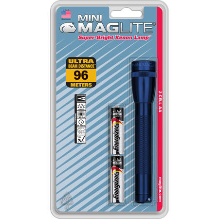 MagLite Mini Maglite 2-Cell AA Incandescent Flashlight, 14 Lumens, Midnight Blue