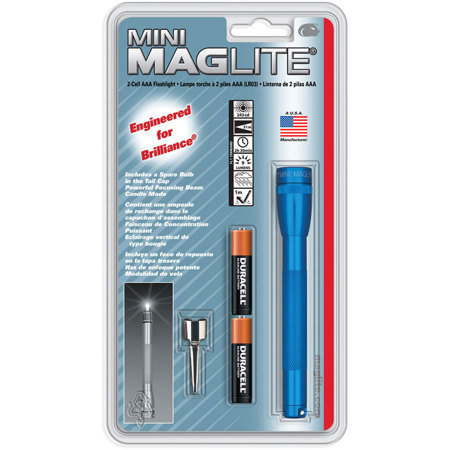 Maglite Mini 2-Cell AAA Flashlight with Clip, Blue