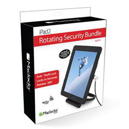 Maclocks iPad Lockable Cover and Rotating Stand for iPad 2/3/4, Black