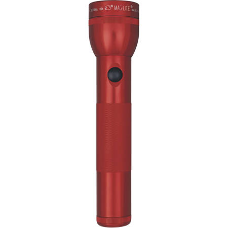 Maglite S2D036 White Star Flashlight with 2 D Alkaline Batteries, Red