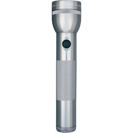 Maglite S2D096 White Star Flashlight with 2 D Alkaline Batteries, Pewter