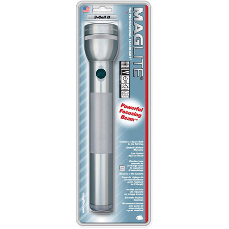 Maglite S3D096 White Star Flashlight with 3 D Batteries, Pewter