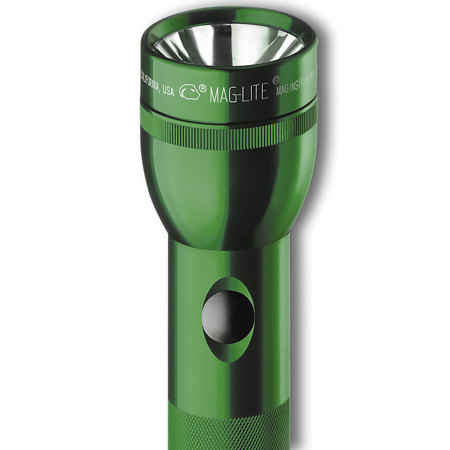 MagLite 3-Cell D Flashlight with 2 White Star Lamps, 45 Lumens, Dark Green