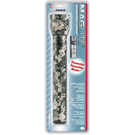 Maglite S3DMR6 3-Cell D White Star Flashlight, Universal Camo