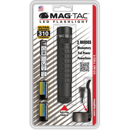 Maglite SG2LRE6 Mag-Tac LED Flashlight, 310 Lumens, Matte Black
