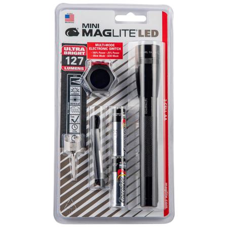 MagLite Mini MagLite 2-Cell AA LED Flashlight Combo Pack, Black