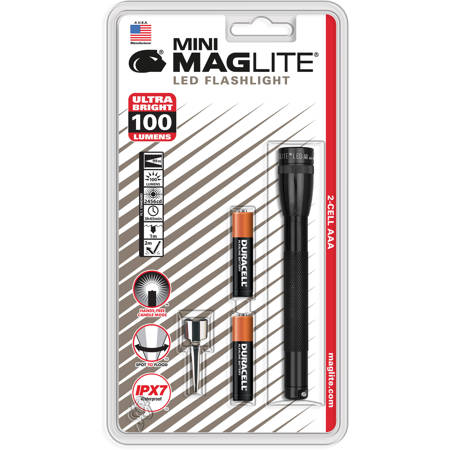 Maglite SP32016 Mini Maglite LED Flashlight with Batteries and Clip