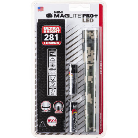 Maglite SP+PMRH Mini PRO+ LED 2-Cell AA Flashlight, Universal Camo
