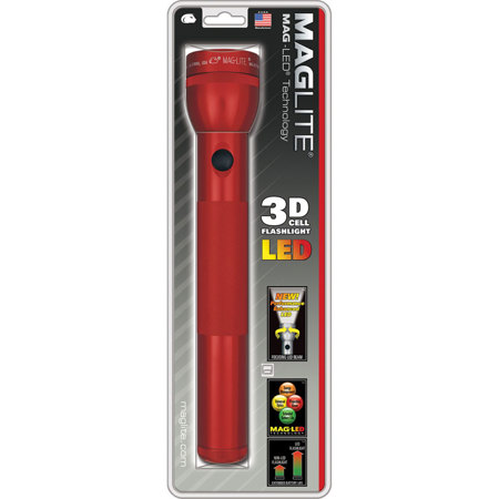 Maglite ST3D036 3-D Cell LED Flashlight, Red