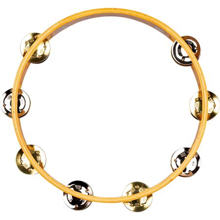 Meinl 10" Recording Combo Wood Tambourine with Double Row Jingles, Super Natural