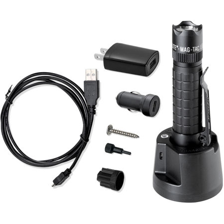 MagLite Mag-Lite MAG-TAC Rechargeable Flaslight with Crown Bezel Head - Black