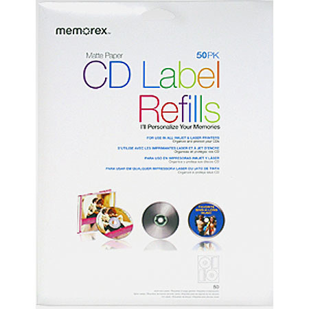 Memorex 412 White CD/DVD Labels - 50 Pack