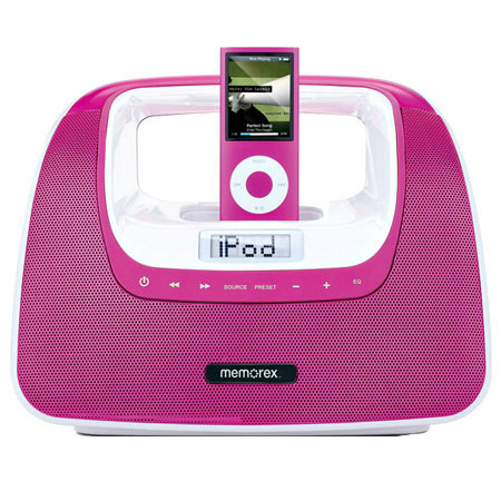 Memorex Minimove Mix3 Portable Boombox for iPod, Pink