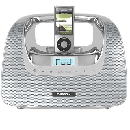 Memorex Minimove Mix3 Portable Boombox for iPod, Silver