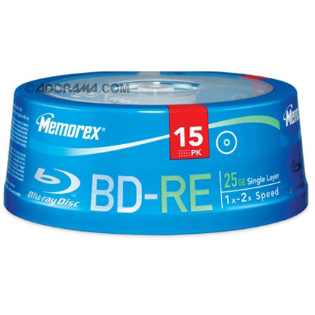 Memorex 25GB 2X Blu-ray Rewritable Disc 15 Pack Spindle