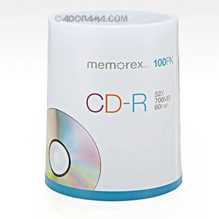 Memorex 4581 CD-R 80 Min Disk Branded Bulk, 100 Pack